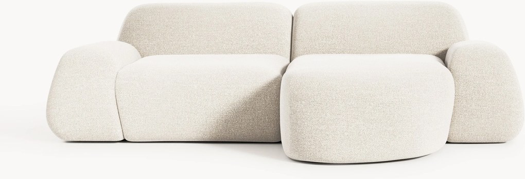 Sofá de canto modular em bouclé Wolke (3 lugares)