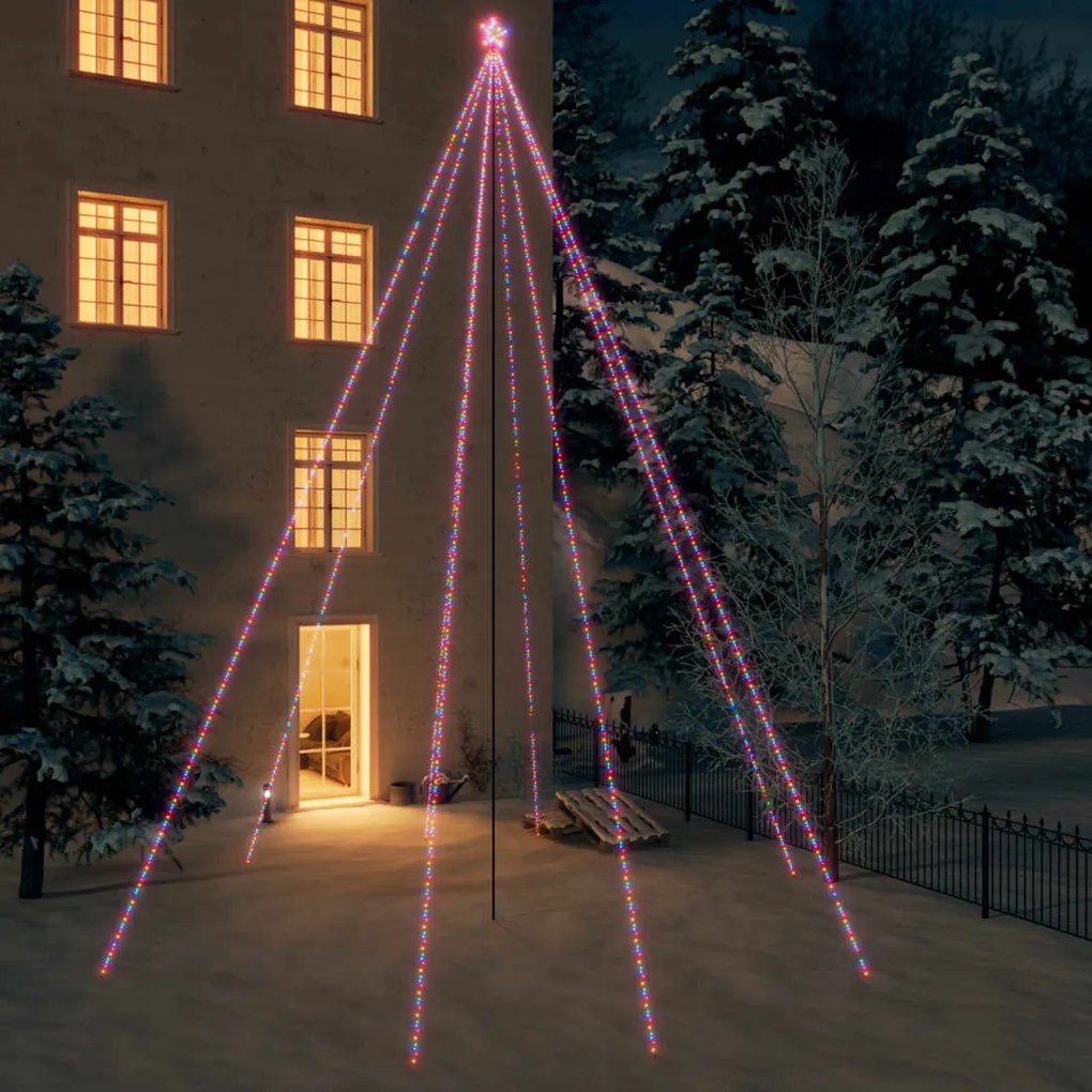 LED Árvore de Natal Interior Exterior 1300 LEDs Colorido 8 m
