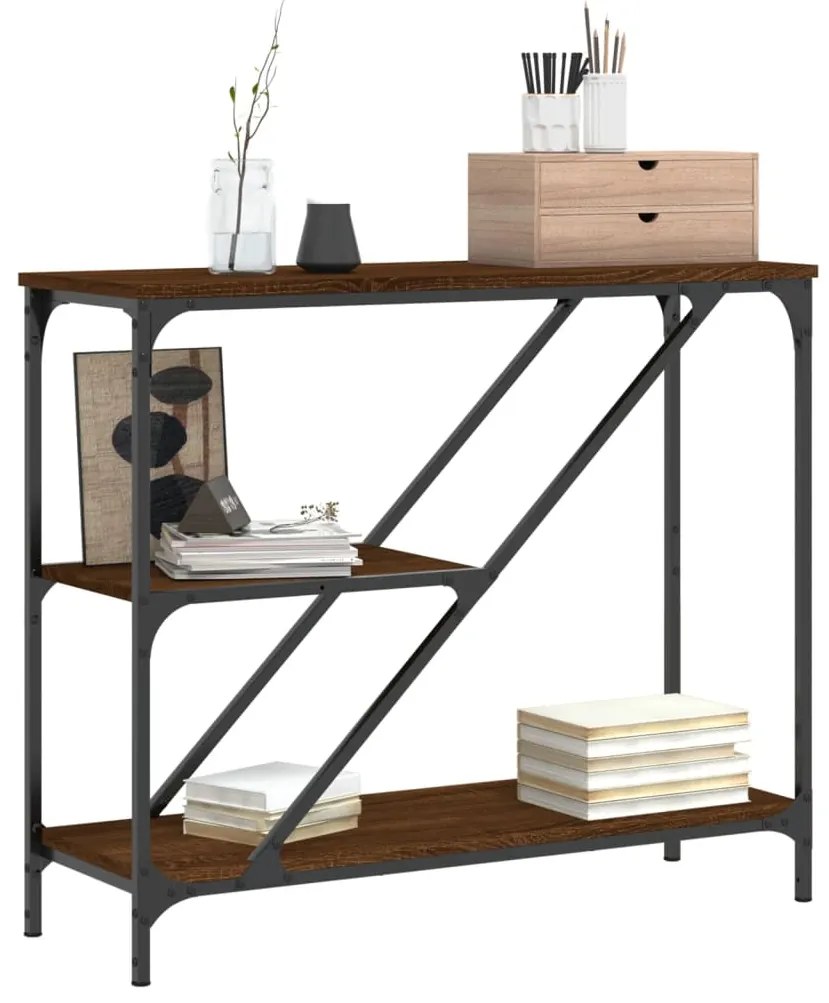 Mesa consola 88,5x30x75 cm derivados madeira carvalho castanho