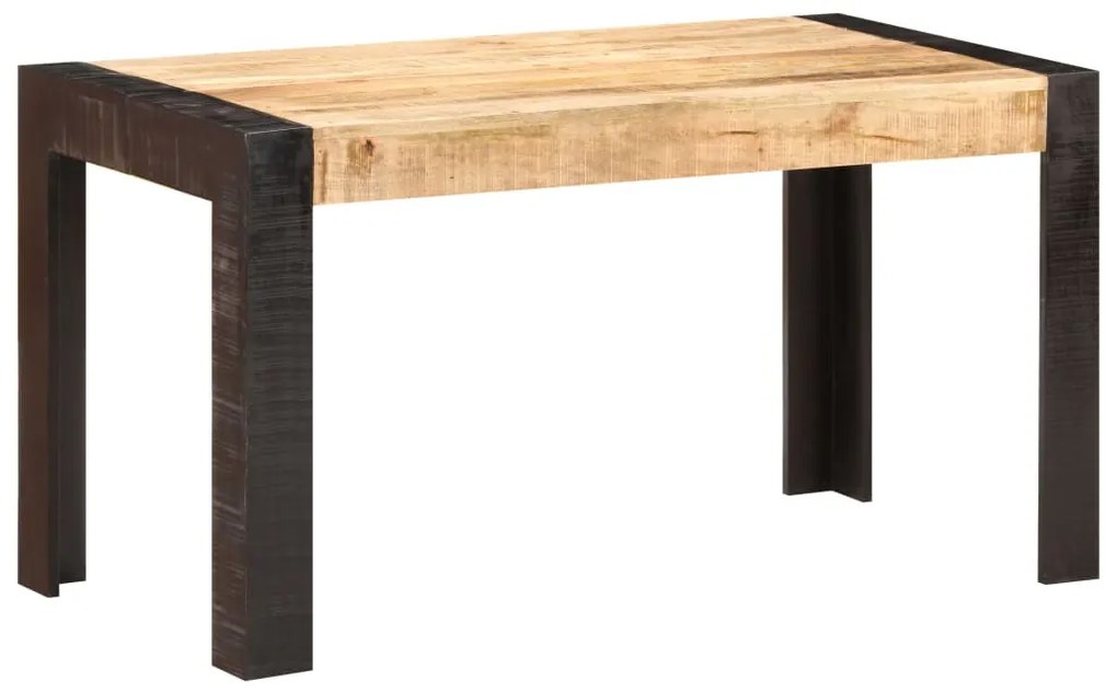 Mesa de jantar 140x70x76 cm madeira de mangueira áspera maciça