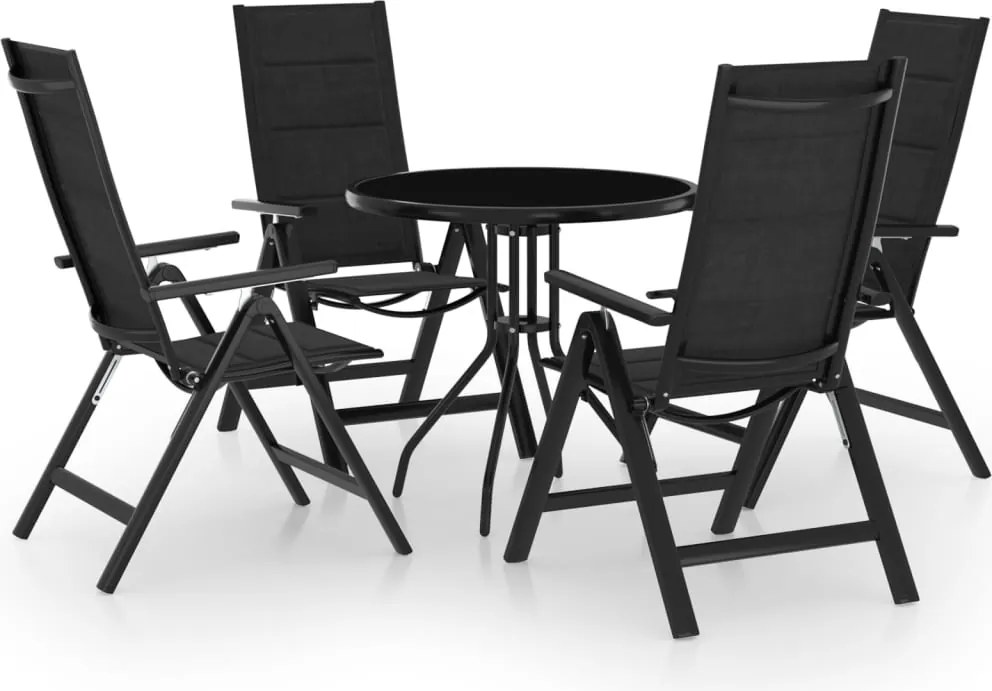 vidaXL 5 pcs conjunto de bistrô preto e antracite