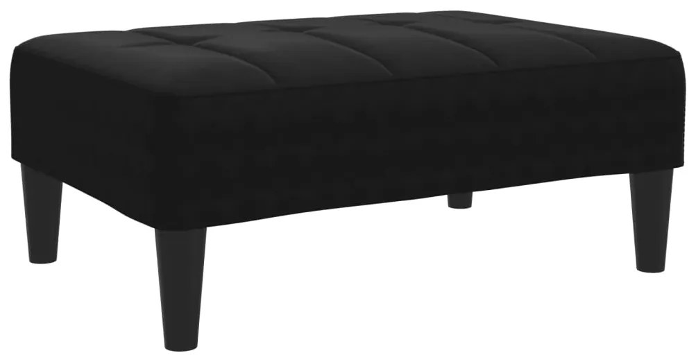 Sofá-cama 2 lugares c/ apoio de pés veludo preto