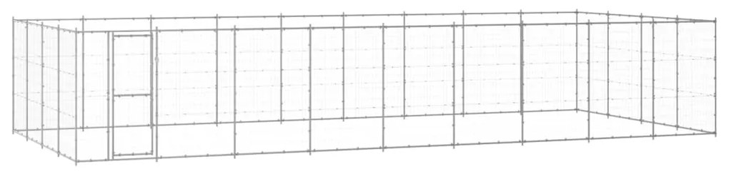 vidaXL Canil de exterior 43,56 m² aço galvanizado
