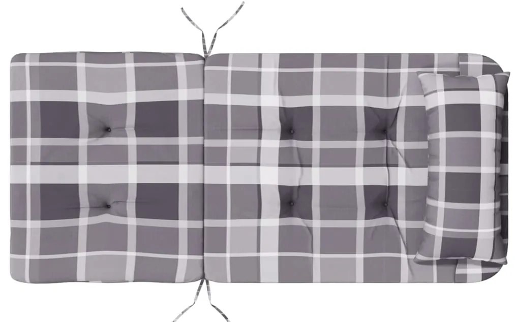 Almofadões cadeira adirondack 2 pcs tecido oxford xadrez cinza