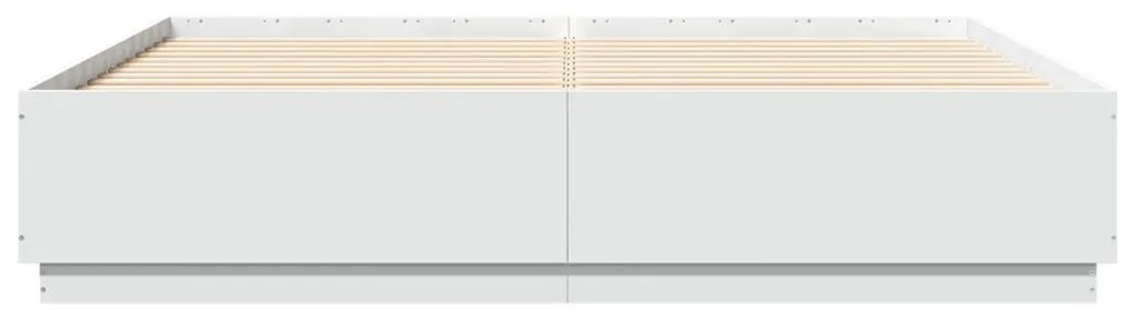 Estrutura cama c/ luzes LED 180x200 cm derivados madeira branco