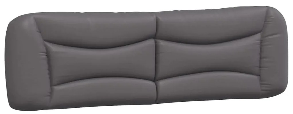 Estrutura de cama c/ luzes LED 180x200cm couro artificial cinza