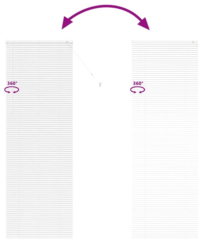 Persiana de Janela com cortinas Outros Manual Branco 80 x 130 cm Alumí
