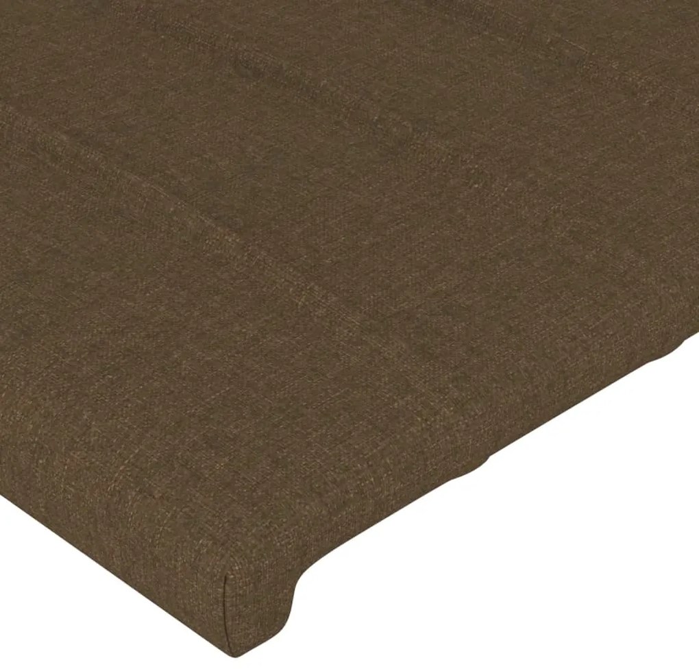 Estrutura de cama sem colchão 90x190 cm tecido castanho-escuro