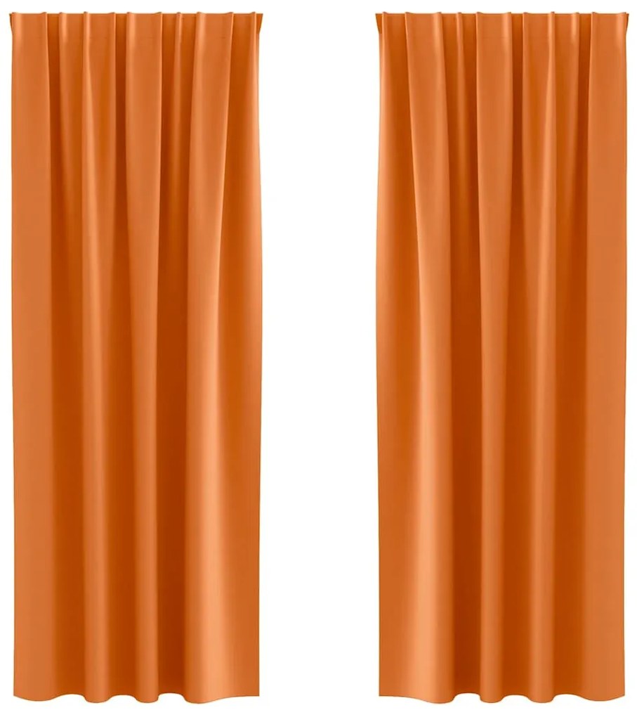 Cortinas 2 pcs Laranja Brilhante 245 x 140 cm Poliéster