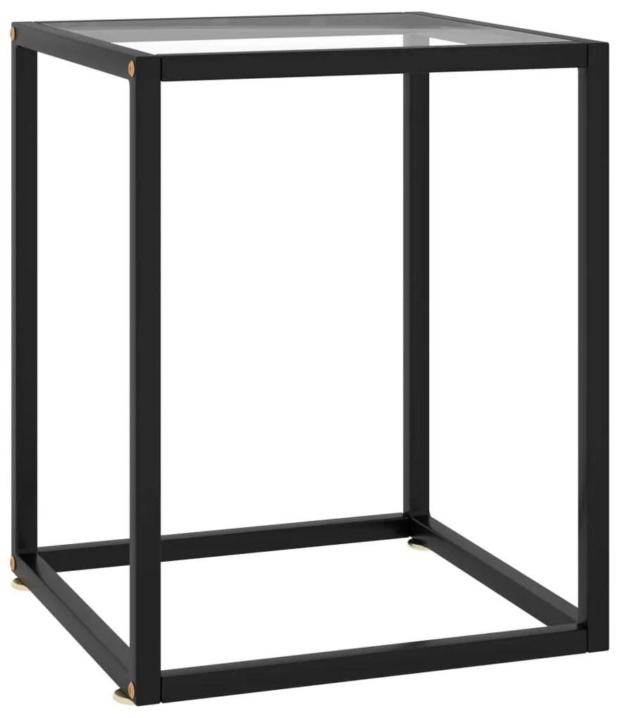 vidaXL Mesa de centro 40x40x50 cm preto com vidro temperado