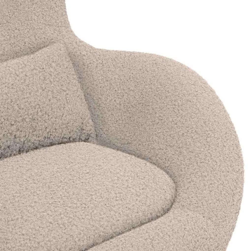 Cadeira Ovo vidaXL Cinza Claro em Tecido de Lã Curly