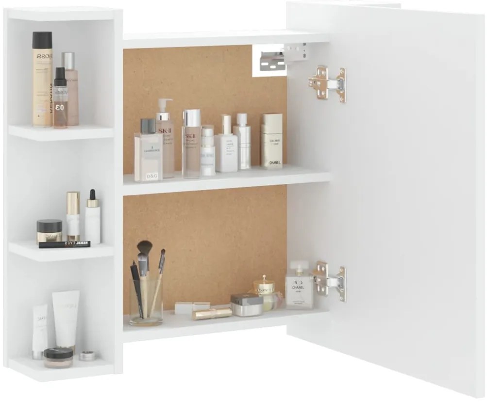 Armário espelhado com luzes LED 70x16,5x60 cm branco