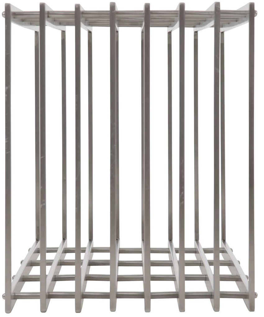 Suporte para lenha Irving em aço inoxidável 50 x 100 x 40 cm Prateado
