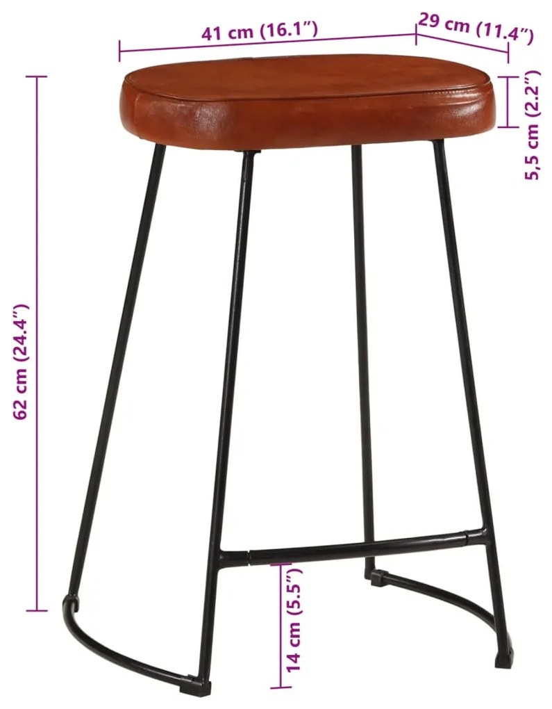 Bancos de bar 2 pcs 41x29x62 cm castanho-escuro