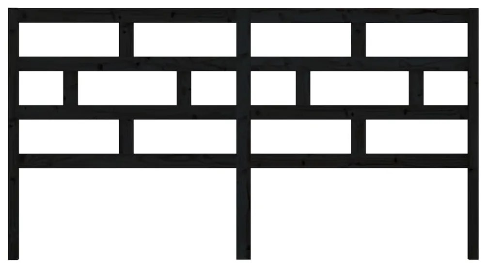 Cabeceira de cama 186x4x100 cm pinho maciço preto