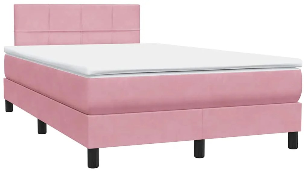 Cama com molas/colchão 120x220 cm veludo rosa