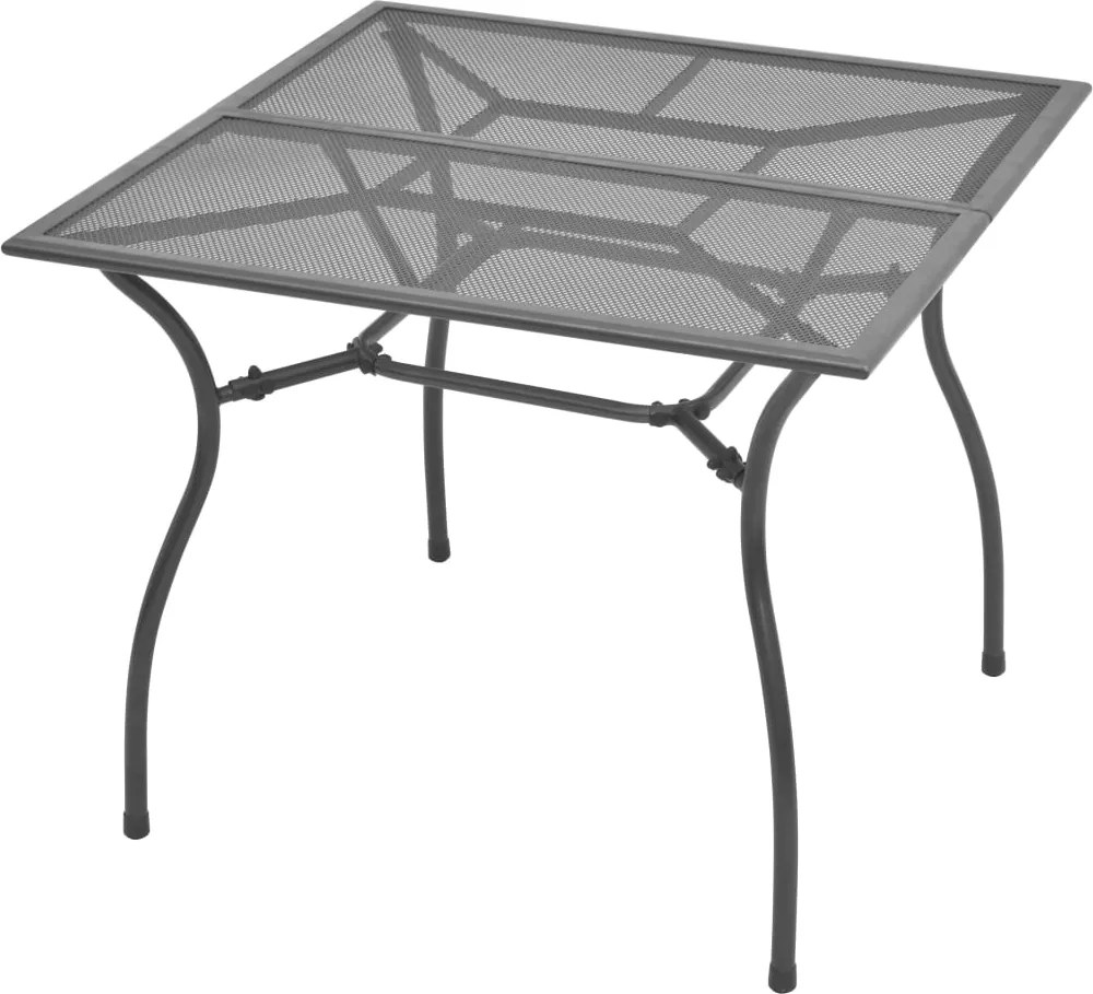 vidaXL Mesa de jardim 90x90x72 cm malha de aço