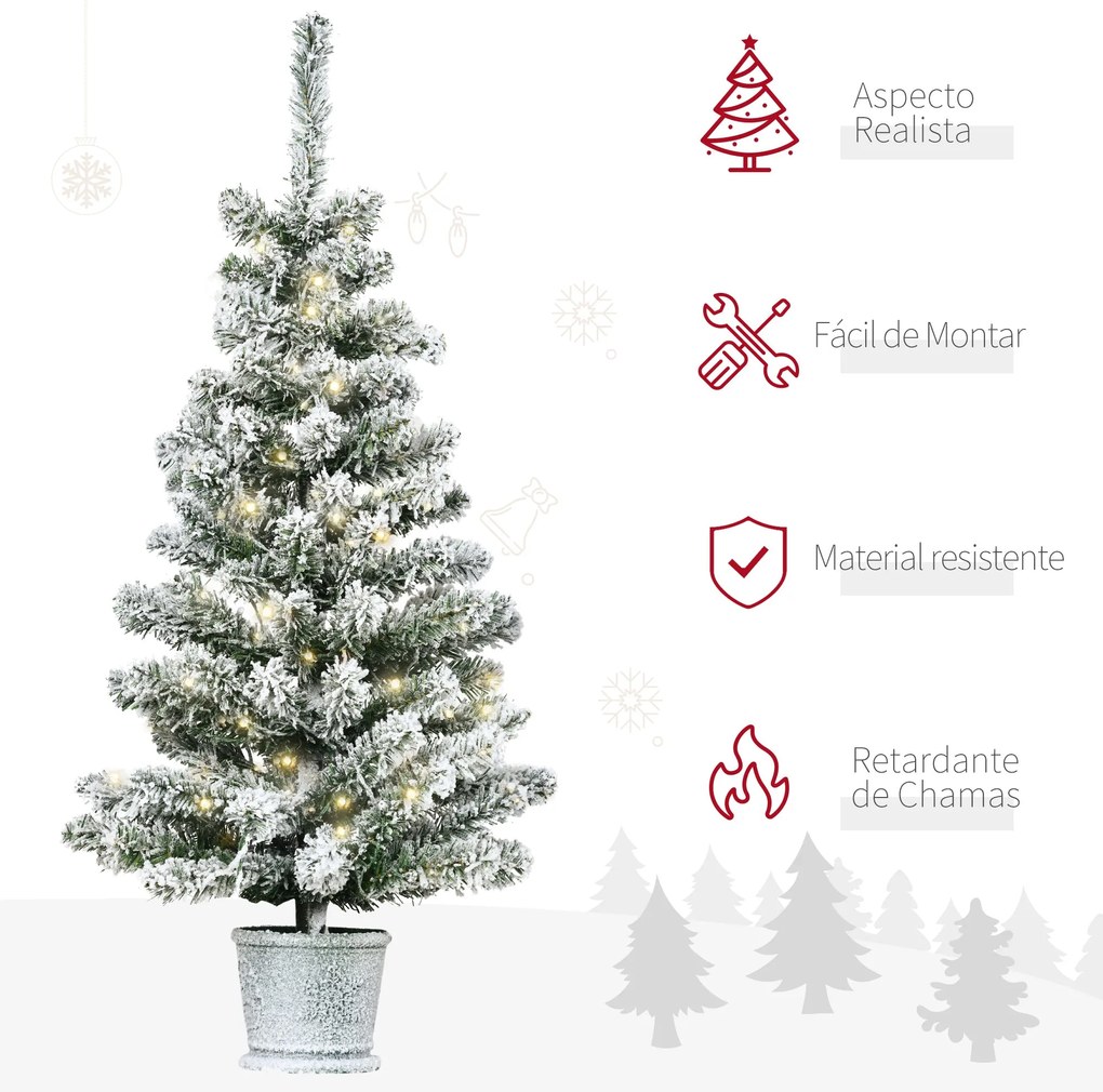 Árvore de Natal Pequena Artificial Ø40x90cm com Luzes LED 116 Ramas Va