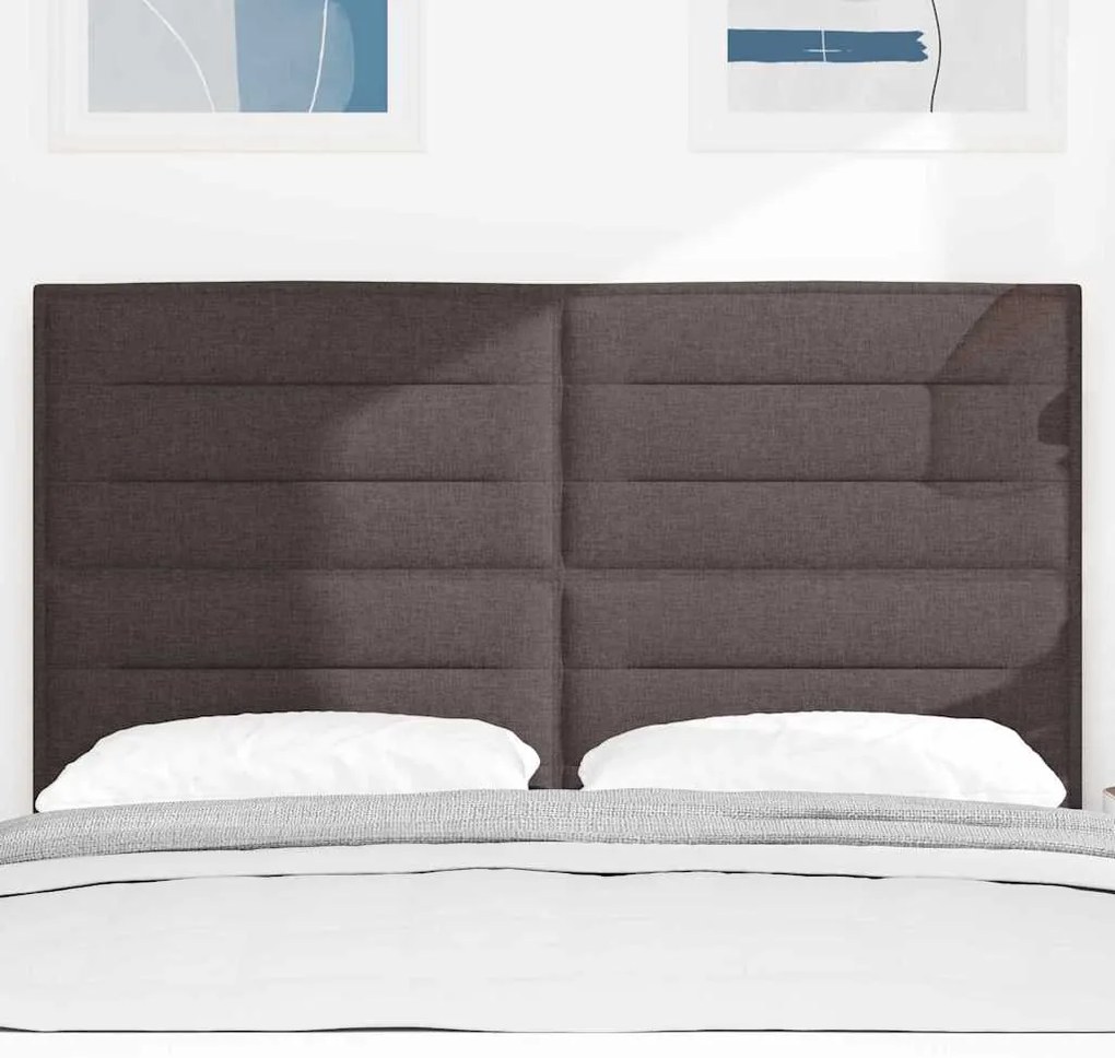 Cabeceira LED Design Linhas Castanha Escura 80 cm Tecido
