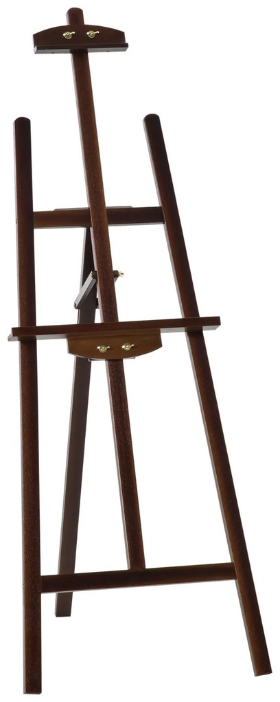 HOMCOM Cavalete para Pintura de Madeira Inclinável 90° com Suporte Tripé e Pincel 51,5x71,5x134,5cm Marrom| Aosom Portugal
