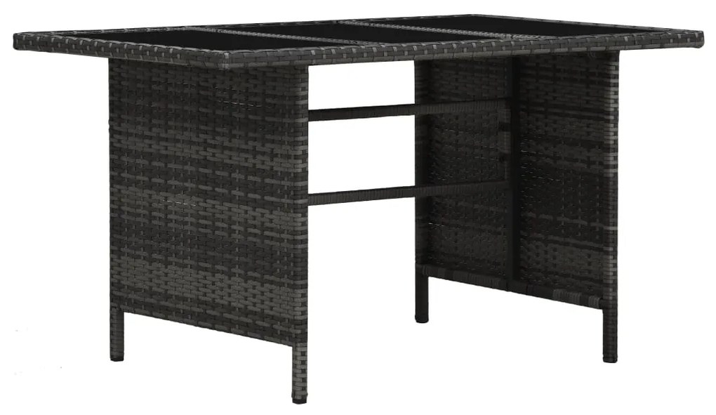 4 pcs conjunto lounge de jardim c/ almofadões vime PE cinzento