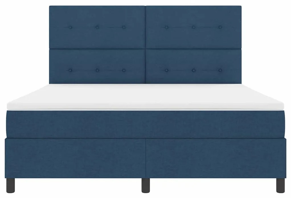 Cama Box com Colchão e Luz LED - Azul Marinho, 180x200 cm Tecido