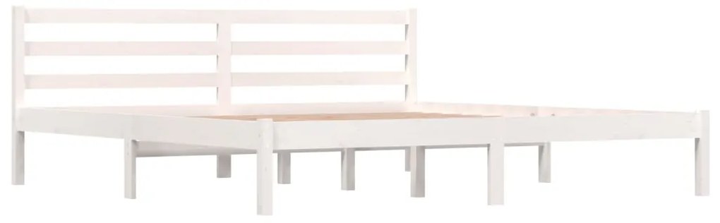 Estrutura de cama super king 180x200 cm pinho maciço branco