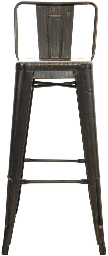 Banco de bar Mason em metal 44 x 96 x 43 cm Preto + Dourado