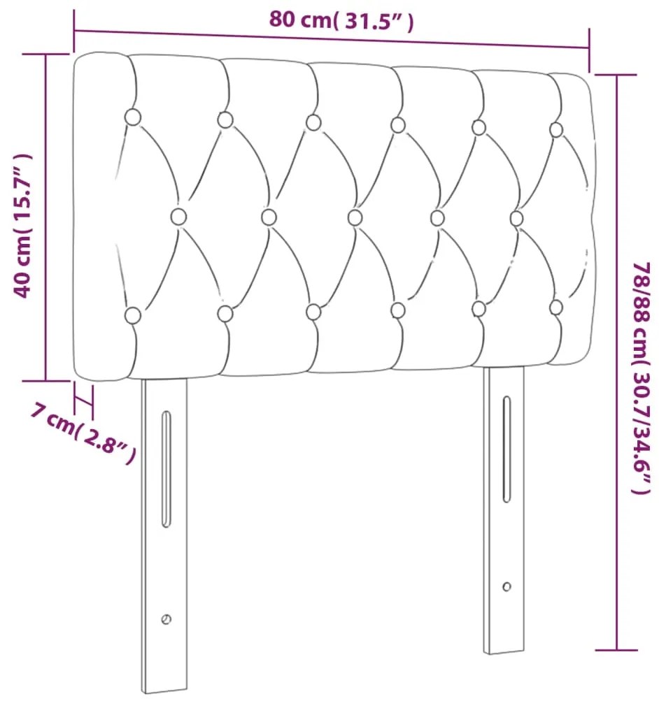 Cabeceira de cama tecido 80x7x78/88 cm castanho