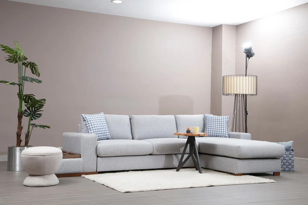 Sofá de Canto Loop – Cinza Claro – 332 cm x 194 cm