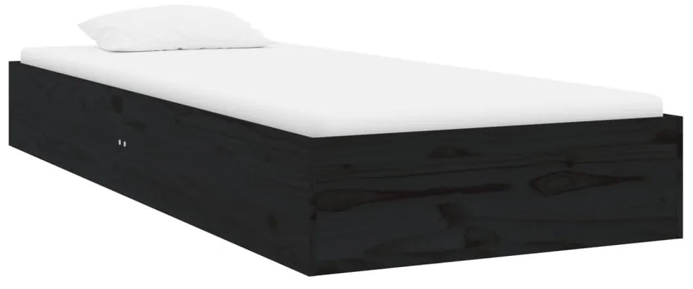 Estrutura cama pequena solteiro 75x190 cm madeira maciça preto