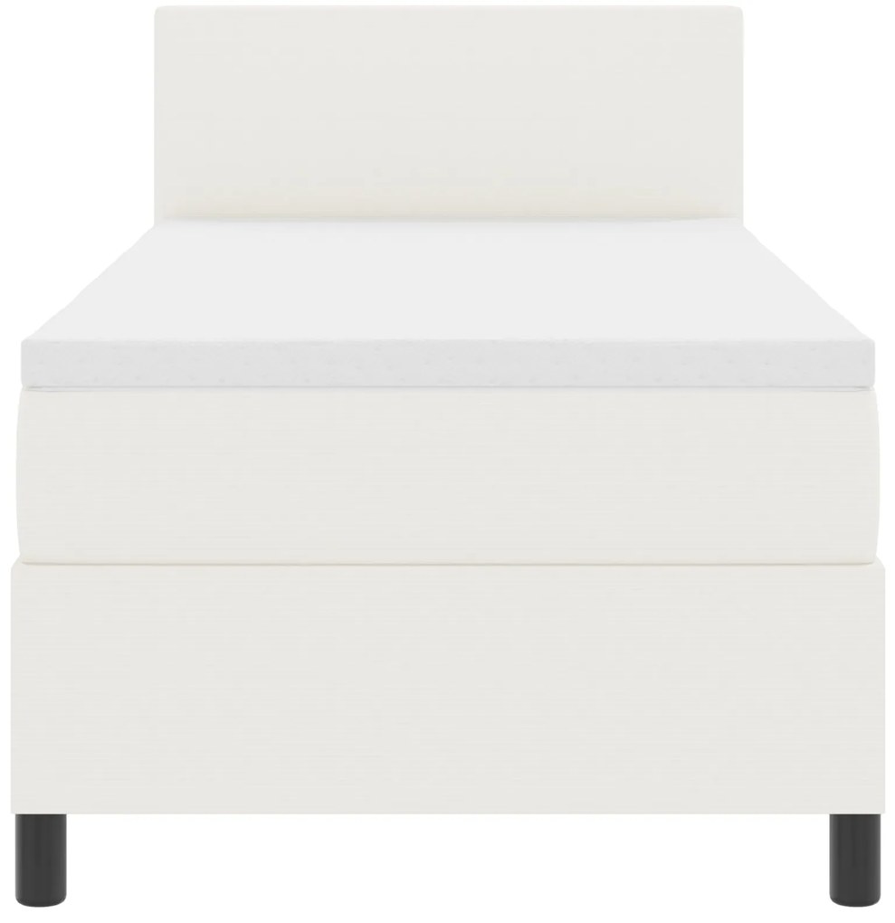 Cama Box Spring com Colchão Creme 90x200 cm Tecido de Veludo