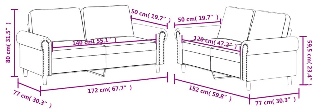 2 pcs conjunto sofás c/ almofadões couro artif. cor cappuccino