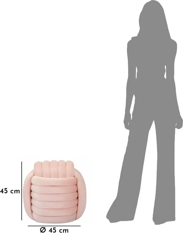 Puff Softy Pink - Veludo Rosa Claro - 45 cm x 45 cm x 45 cm