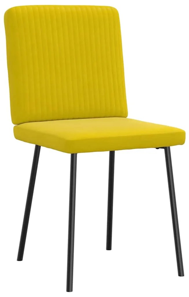 Cadeiras de jantar 2 pcs veludo amarelo