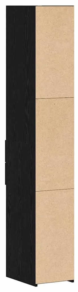 Highboard Preto Carvalho 30x42,5x185 cm Madeira de engenharia