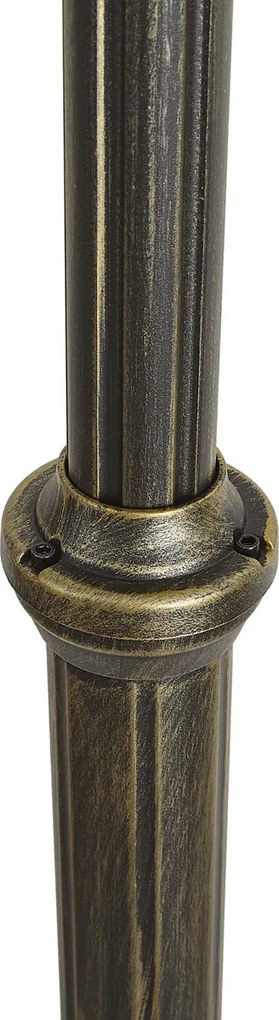 Lanterna de exterior clássica preta com dourado antigo 200cm 2-luzes IP44 - Daphne