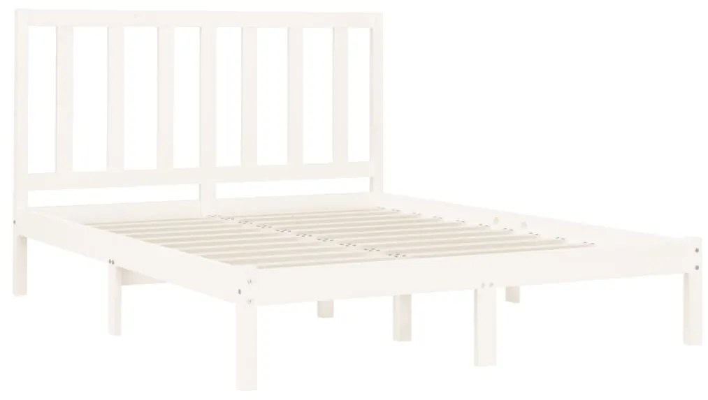 Estrutura de cama 120x200 cm madeira maciça branco