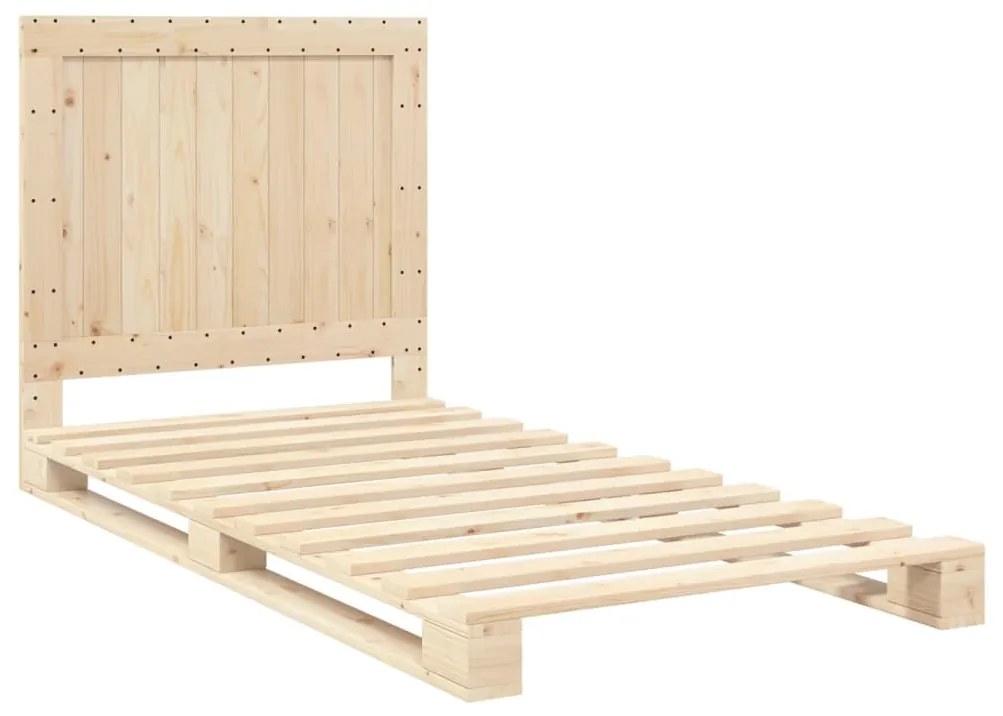 Estrutura de cama com cabeceira 100x200cm pinho maciço
