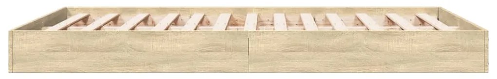 Estrutura de cama 135x190 cm derivados madeira carvalho sonoma
