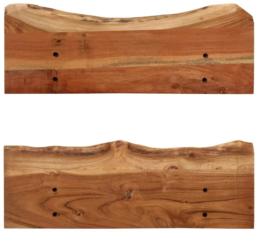 Prateleiras de parede 2 pcs 60x20x18cm madeira de acácia maciça