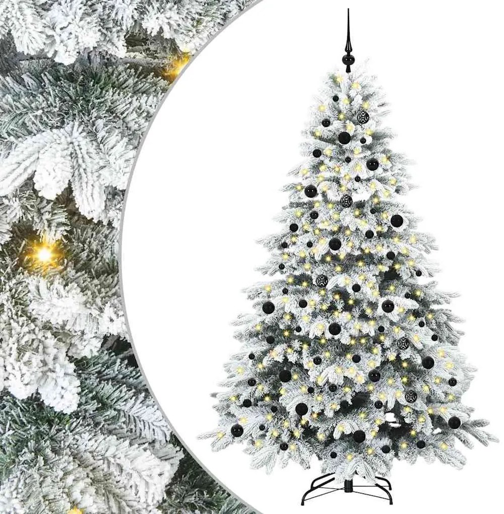 vidaXL Árvore de Natal Artificial com 300 LEDs Branco 210 cm PE e PVC