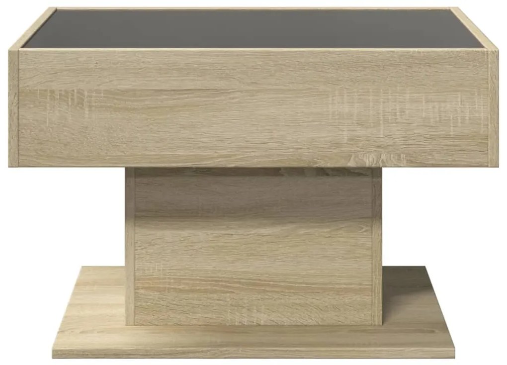 Mesa de centro c/ LEDs 70x50x45 cm derivados de madeira