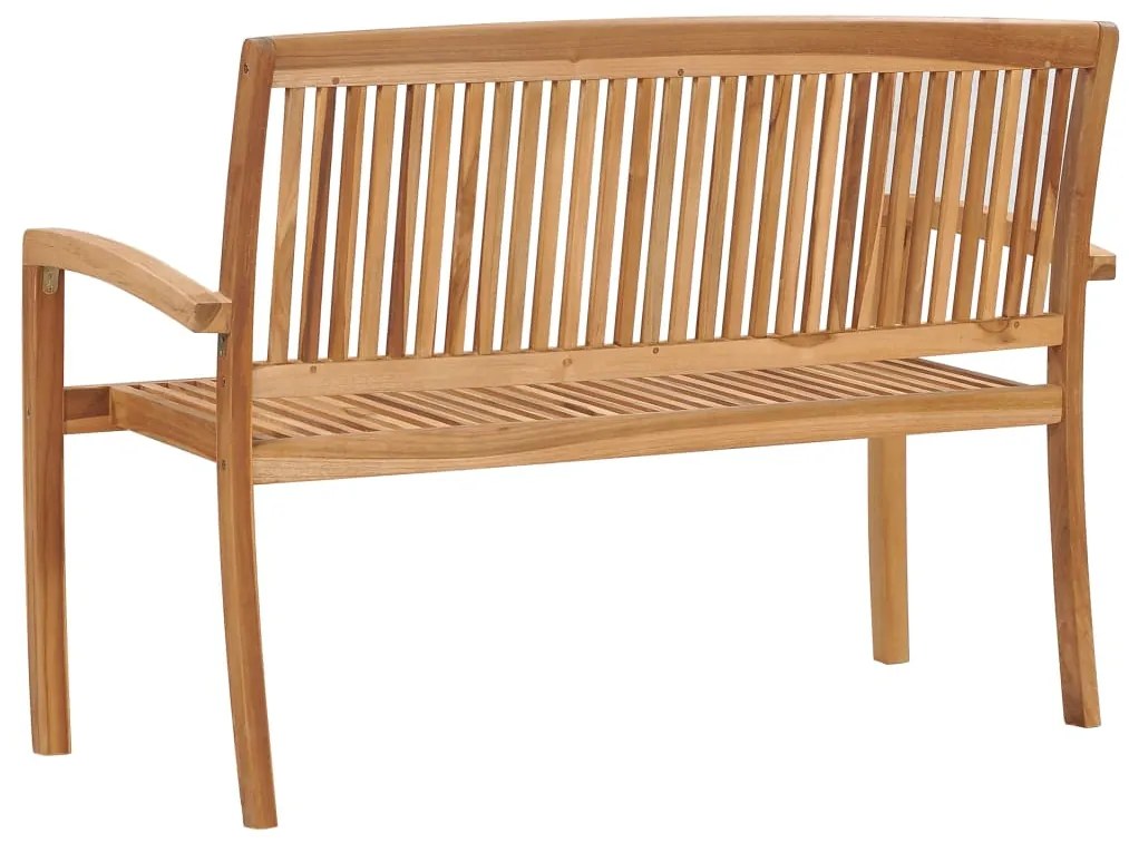 Bancos empilháveis jardim 2 lugares 128,5cm madeira teca maciça