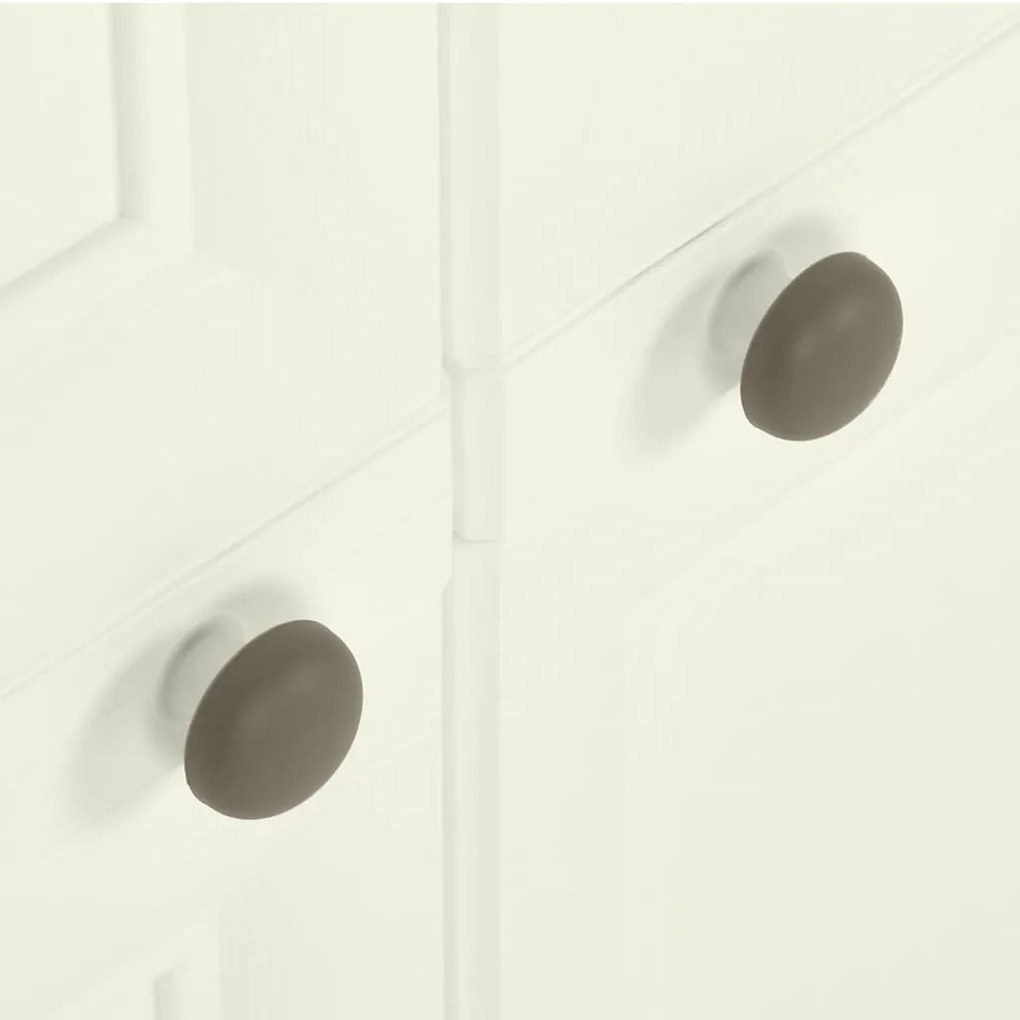 Armário de plástico 79x43x85,5cm design de madeira cor baunilha