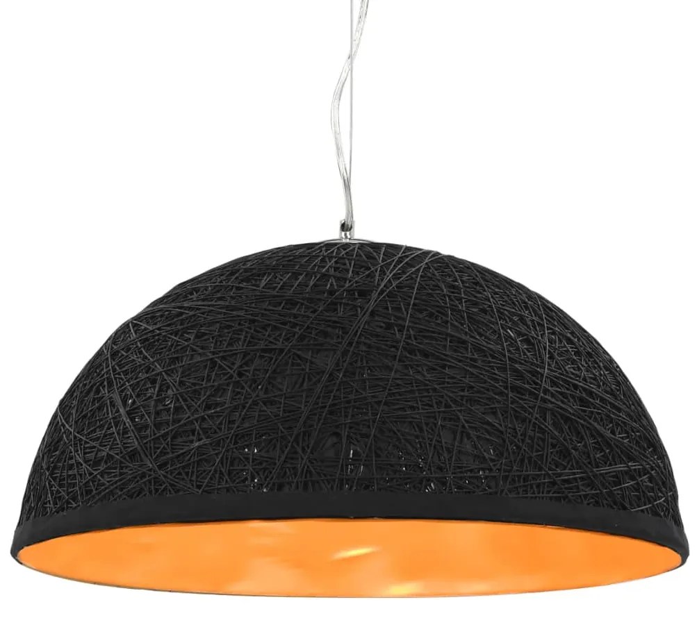vidaXL Candeeiro suspenso preto e dourado Ø50 cm E27