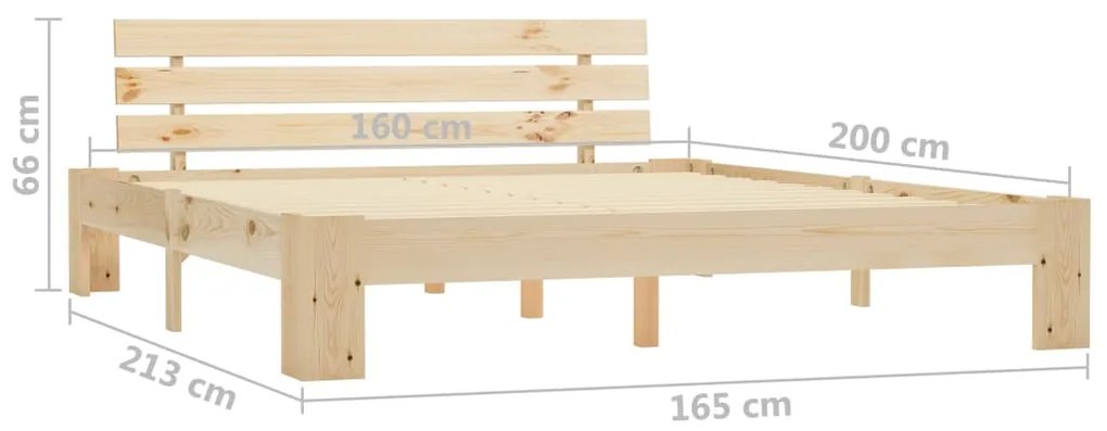 Estrutura de cama com cabeceira 160x200 cm pinho maciço