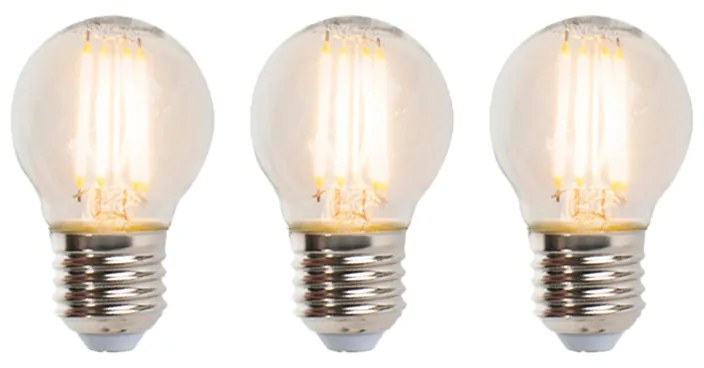 Conjunto de 3 lâmpadas LED reguláveis E27 globo P45 5W 470lm 2700K