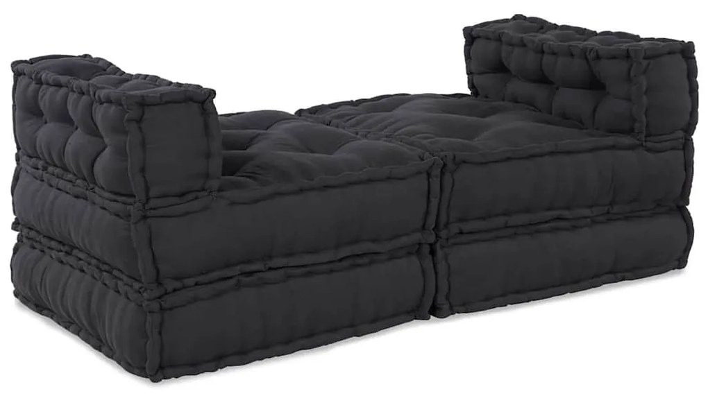 Puffs Modulares 4 pcs Tecido Antracite