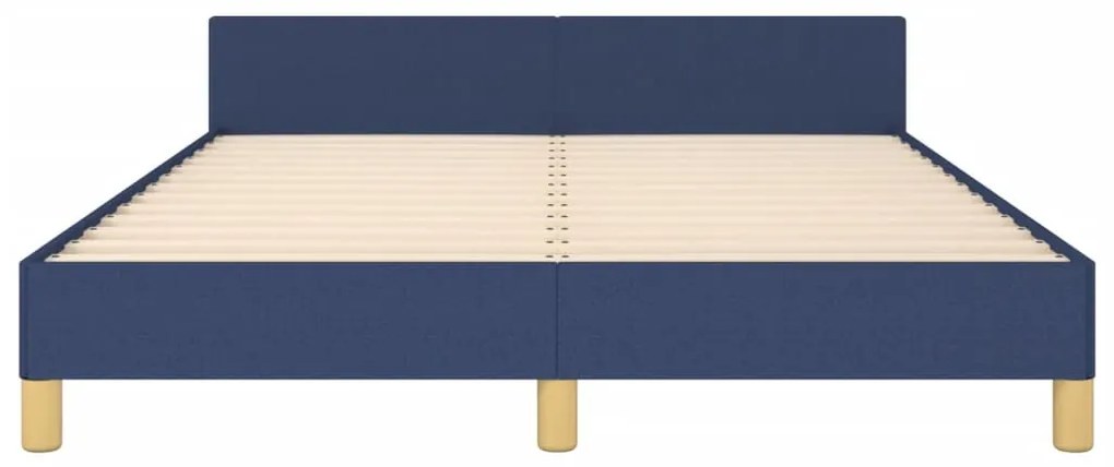 Estrutura de cama sem colchão 140x190 cm tecido azul
